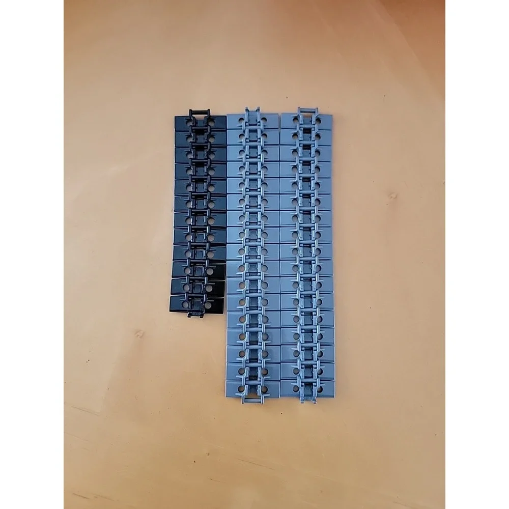 LEGO Technic Two Pin Holes Parts Tank Track Grey/Black Lot Of (46) Pieces #57518